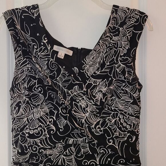 London Times Tiered Stretch Contrast Floral Sheath Dress - Picture 5 of 9